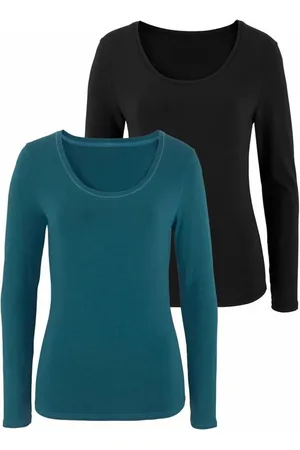 vivance collection Langarmshirts (2 Stück) aus Baumwoll-Stretch