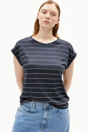 Armedangels JILAANA FINE STRIPES Loose Fit T-Shirt - (L)