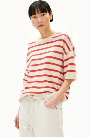 Armedangels LIZAA LINO STRIPES Relaxed Fit Stricktop - (L)