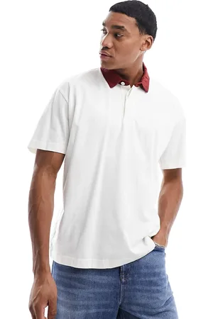Abercrombie & Fitch Oversized rugby polo shirt with contrast collar in