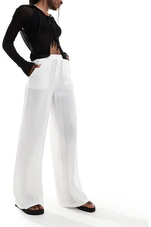 Bershka Crinkle beach trousers in