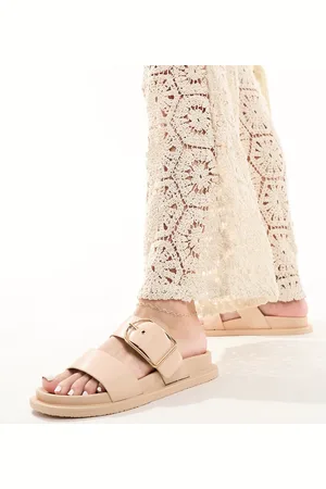 ASOS Frozen double strap slider in beige