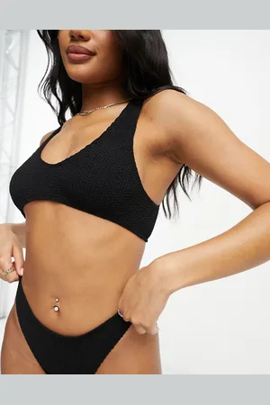 ASOS Amy mix and match crinkle skinny scoop crop bikini top in
