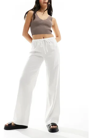 Pull&Bear High waisted linen trousers in