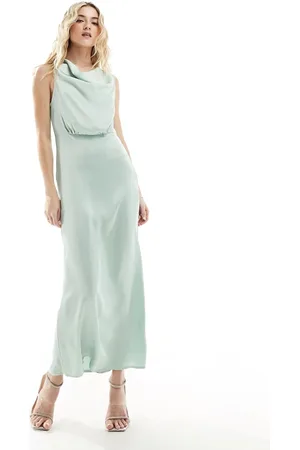 VILA Bridesmaid cowl neck maxi dress in light