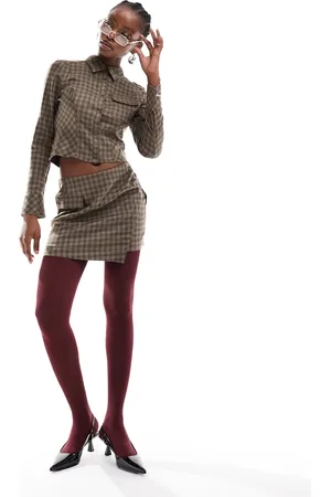 COLLUSION Checked wrap mini skirt co-ord in check
