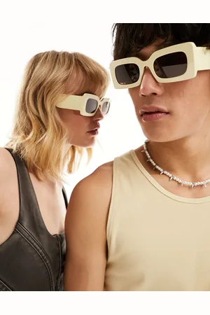Jeepers Peepers Chunky square sunglasses in cream