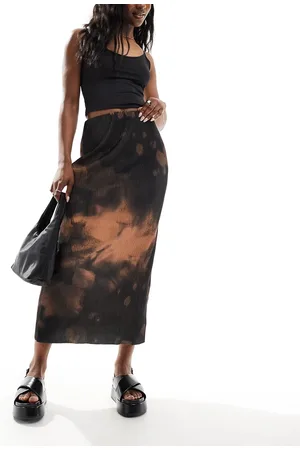 ASOS Plisse midi skirt in print