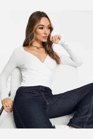 ASOS Long sleeve wrap top in