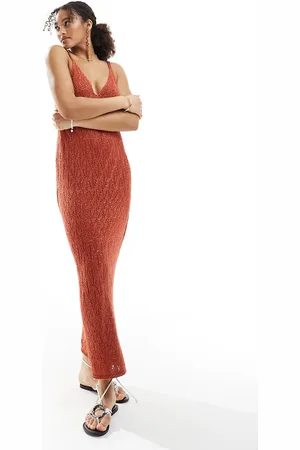 New Look Crochet glitter beach maxi dress in