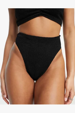 ASOS Amy mix and match crinkle high leg high waist bikini bottom in