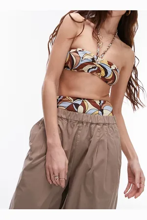 Topshop Mix and match halter bandeau bikini top in 70