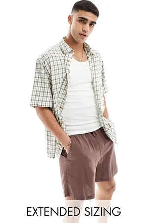 ASOS Boxy oversized dad check in ecru