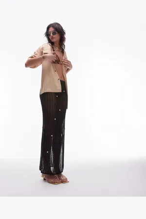 Topshop Knitted sheer knit starfish skirt in