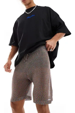 ASOS Knitted metallic mesh shorts in