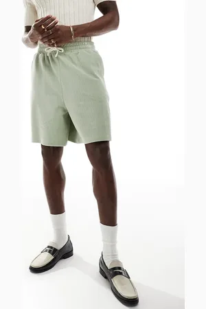 ASOS Oversized ribbed velour shorts in light