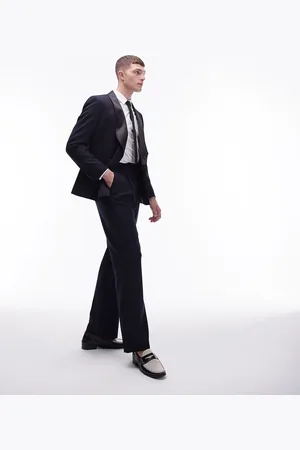 Topman Premium wool rich tux suit trousers in