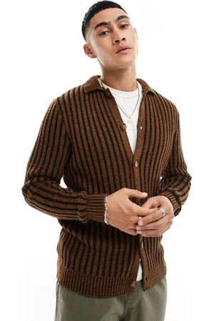 ASOS Knitted plated rib cardigan in