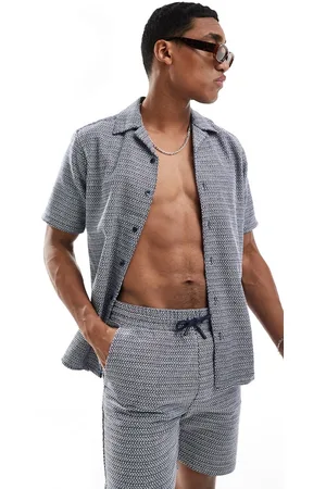 Only & Sons Revere collar woven textured shirt co-ord in