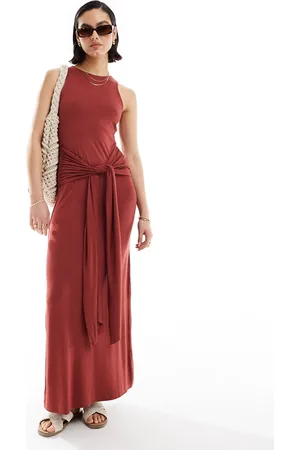 ASOS Maxi dress with drape tie front in