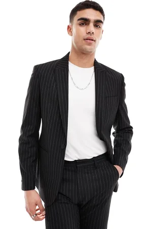 ASOS Slim suit jacket in pinstripe