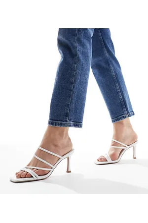 ASOS Wide Fit Hayes strappy mid sandal heeled mules in