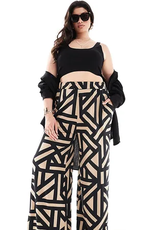 Yours Wide leg trousers in geo print
