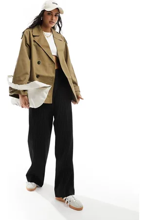 ASOS Short trench coat in olive