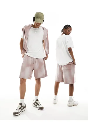 ASOS Unisex co-ord oversized shorts with raw hem in washed