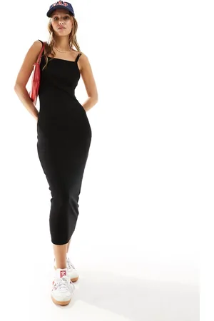 Miss Selfridge Rib backless midi dress in