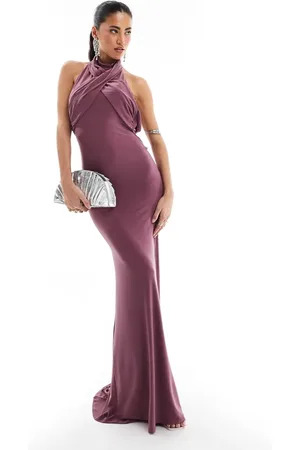 ASOS Sleeveless wrap front maxi dress in dusty