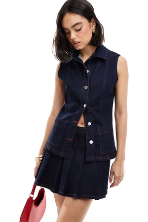 ASOS Denim fitted waistcoat co-ord in indigo