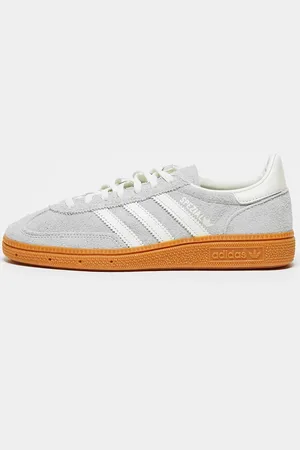 adidas Handball Spezial gum sole trainers in silver and white