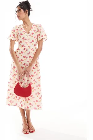 & OTHER STORIES Flutter sleeve midi dress in floral print