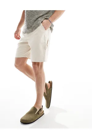 ADPT. Loose fit carpenter shorts in ecru