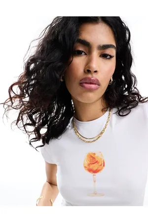 ASOS Baby tee with drink graphic in ivory