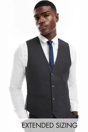 ASOS Skinny waistcoat in charcoal