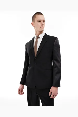 ASOS Slim suit jacket in with satin sleeves