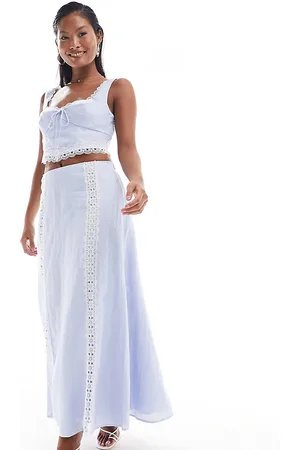Forever New Lace detail maxi skirt co-ord in baby