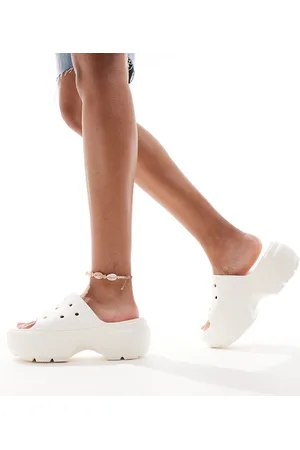 Crocs Stomp Sliders In Chalk