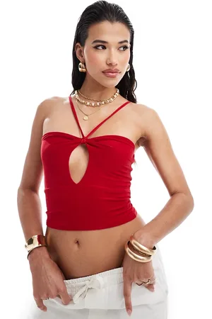 Missyempire Cut out halterneck crop top in