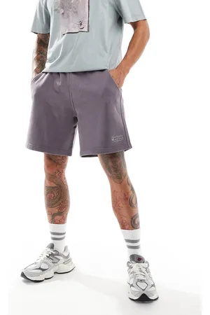 Abercrombie & Fitch Small scale logo baggy fit sweat shorts in mid