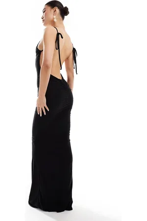 Missyempire Ruched low back maxi dress in
