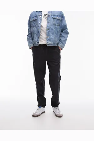 Topman Taper linen blend trousers in