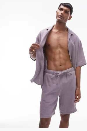 Topman Co-ord washed shorts in lilac