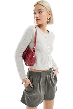 Daisy Street Micro button up knit cardigan in marl