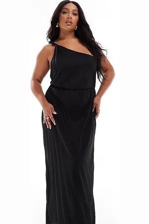ASOS ASOS DESIGN Curve twist one shoulder pleated maxi dress in
