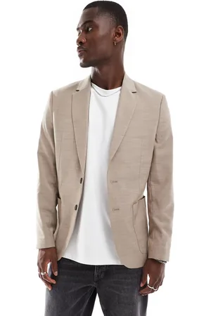 Ben Sherman Patch pocket suit jacket in beige