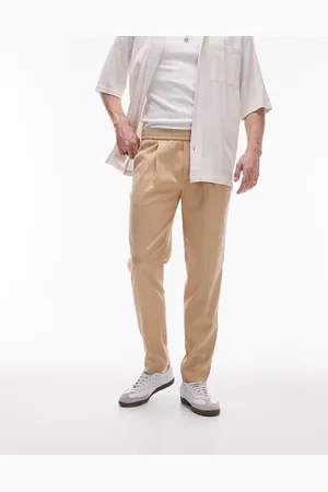 Topman Elasticated waist taper trouser in stone