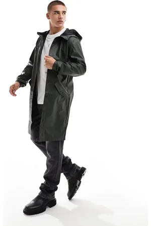 JACK & JONES Rubberized raincoat in khaki
